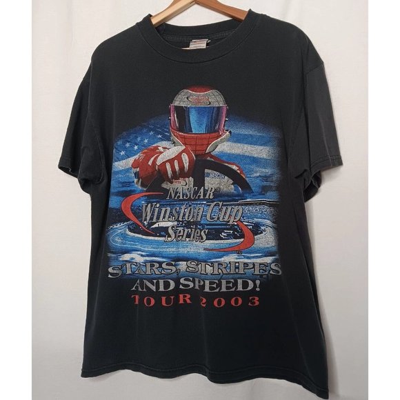 Vtg NASCAR Winston Cup Series Stars Stripes Speed Tour 2003 Large T Shirt Race - Picture 1 of 13
